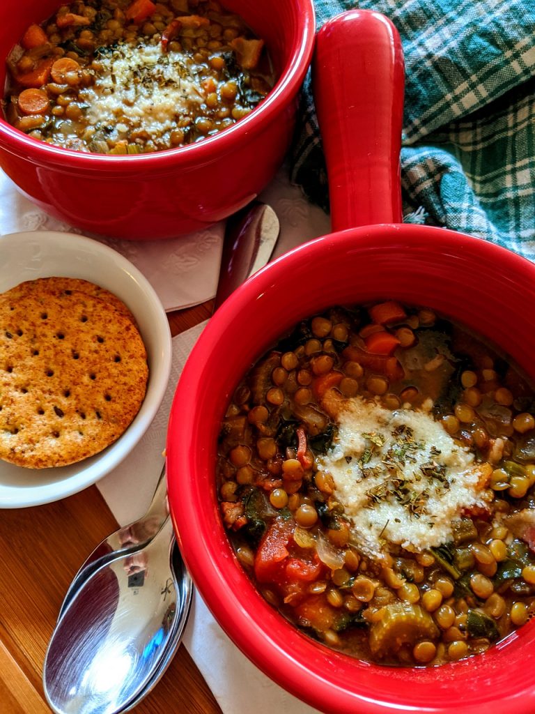 proteins sources- lentil soup, soup, lentils